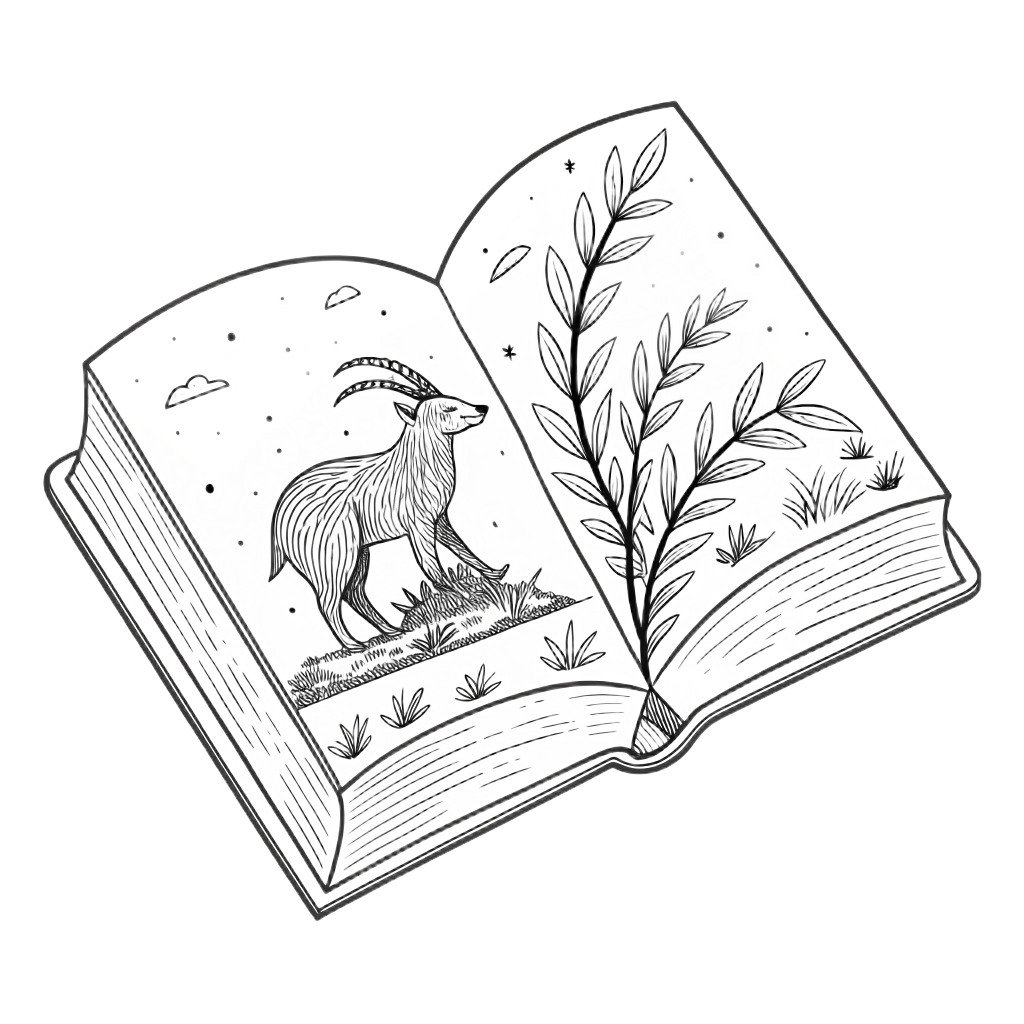 open book with sketches