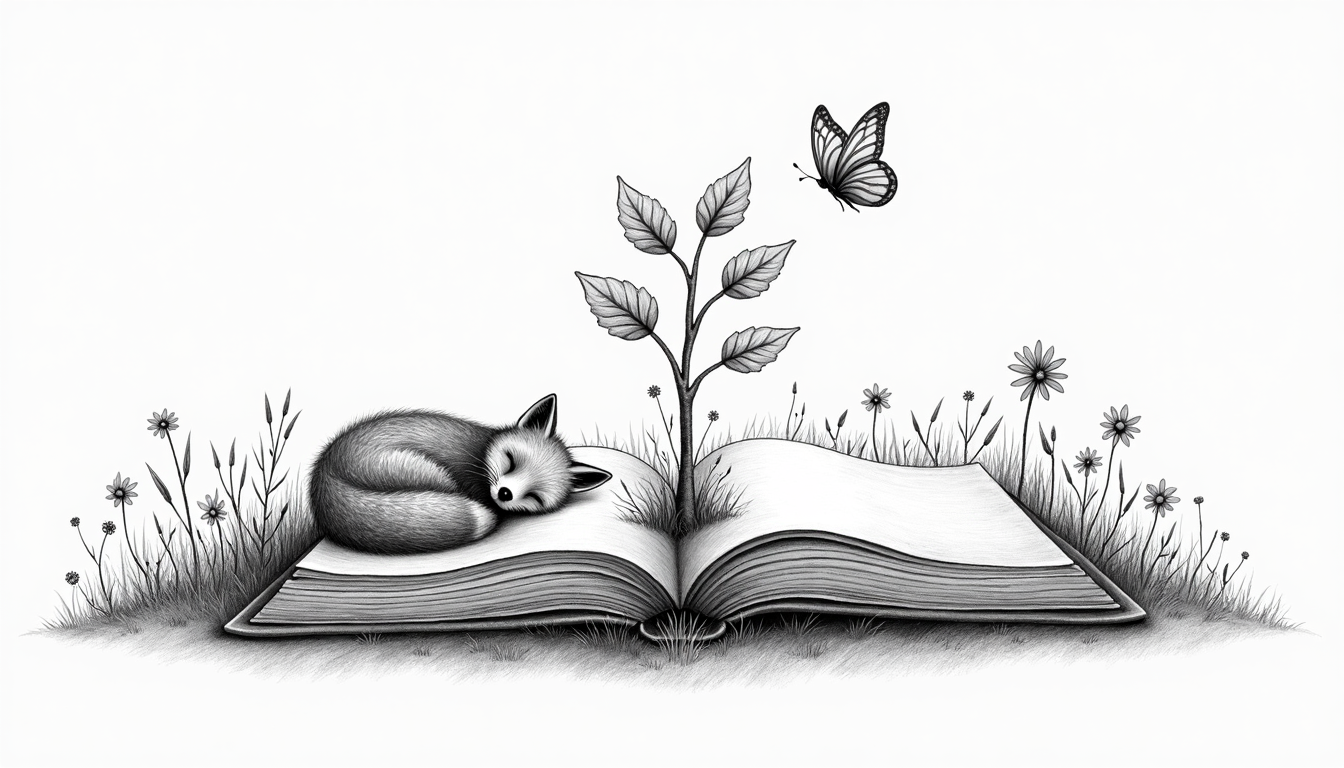 open book with a sapling growing from the pages