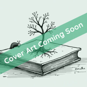 A little caterpillar crawls up the side of a book with a tree growing from the cover